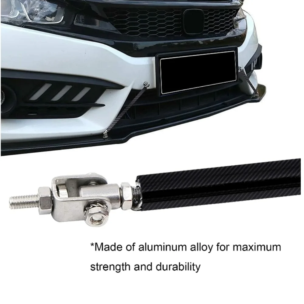 Carbon Front Bumper Lip Splitter Strut Rod Tie Support Bars - Picture 5 of 7